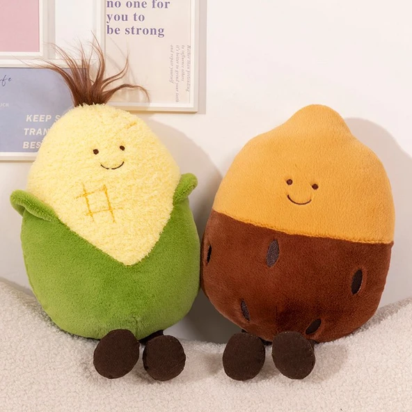 Kış Kamp Ateşi Peluş Oyuncak - Közlenmiş Tatlı Patates - 25cm - 8