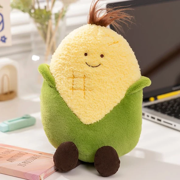 Kış Kamp Ateşi Peluş Oyuncak - Közlenmiş Mısır - 25cm