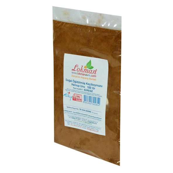 Doğal Öğütülmüş Keçiboynuzu Keçi Boynuzu Tozu Harnup Unu 100GR - 3
