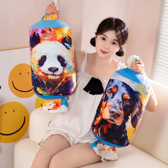 Hayvan Şeker Yastık Panda Battaniye 120x170cm - 9