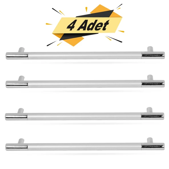 Hitit Çekmece Dolap Dolabı Kapak Kulpu Kulpları Kulbu 256 Mm Mat Krom Kulp (4 ADET) Mobilya Mutfak