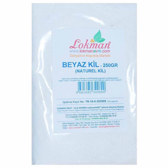 Maskelik Toz Beyaz Kil Öğütülmüş Doğal Saf Peeling Kili 250GR - 4