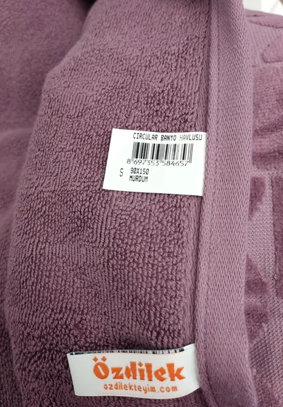Özdilek Kadife Pamuk Büyük Boy Banyo Havlusu (90x150)-Circular Mürdüm - 2