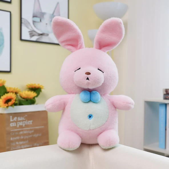 Çizgi Film Hayvan Peluş Oyuncak - Pembe Tavşan 25cm