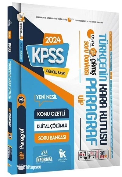 KPSS Türkçenin Kara Kutusu ÖSYM VİP PARAGRAF 3 Konu Özetli Çözümlü Çıkmış Soru Arşivi Ban İnformal