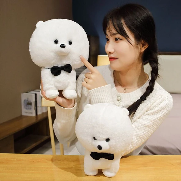 Bichon Frise Peluş Oyuncak Bebek - Kahverengi 25cm - 5