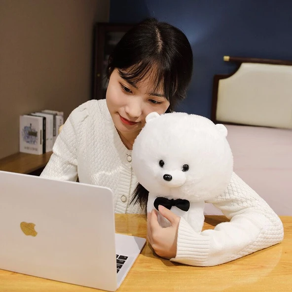 Bichon Frise Peluş Oyuncak Bebek - Kahverengi 25cm - 12