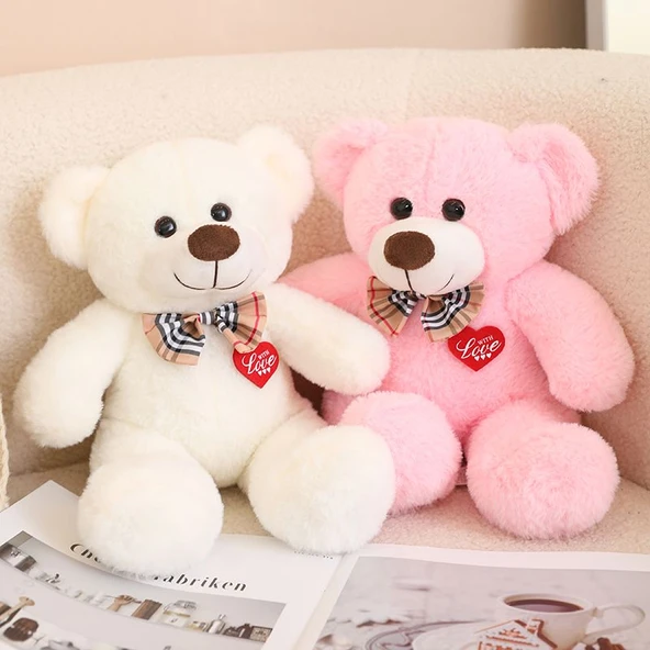 Çilek Aşkı Peluş Oyuncak Ayı - Bez Çanta - 35cm - 3