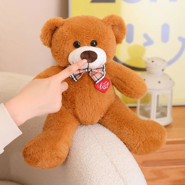 Çilek Aşkı Peluş Oyuncak Ayı - Bez Çanta - 35cm - 8