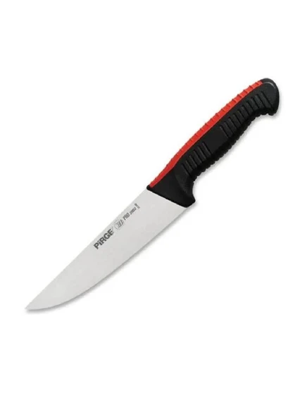 Pirge Pro 2002 Süper Tutuş Kasap Bıçağı No:0 12.5 cm Çift Renkli Kanallı Kırmızı-Siyah 31380 - 1