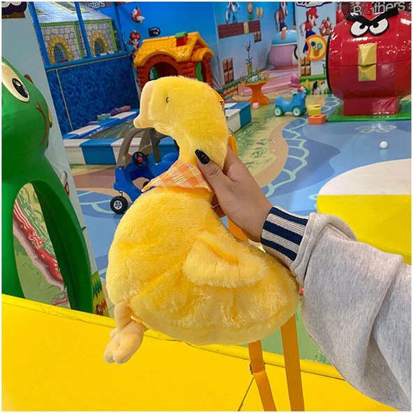 Peluş Ördek Çanta - Beyaz - 30cm - 4