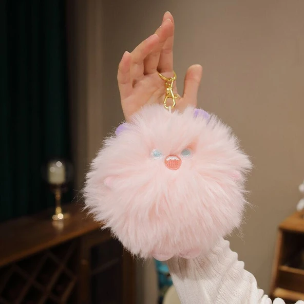 Uzun Saçlı Canavar Pembe Kolye - 15cm