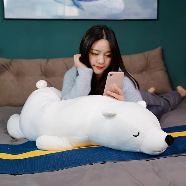 Yumuşak Kutup Ayısı Peluş Oyuncak - Beyaz 110cm
