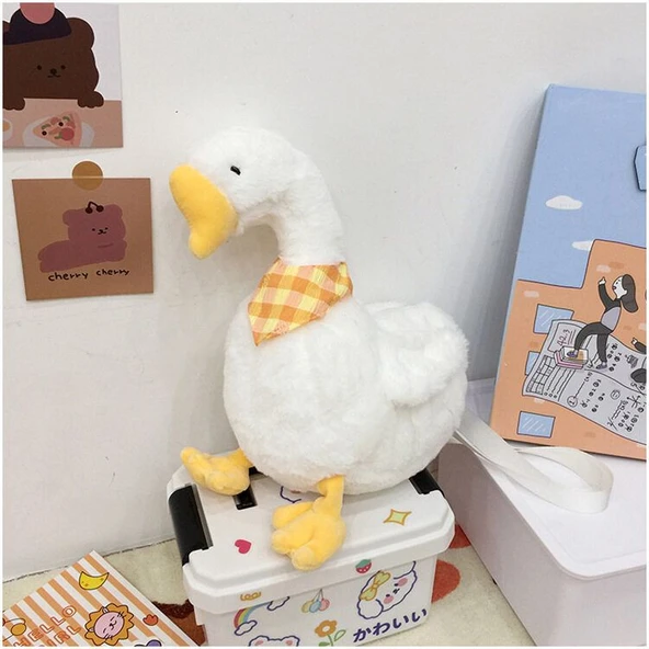 Peluş Ördek Çanta - Zencefil Sarısı - 30cm - 6