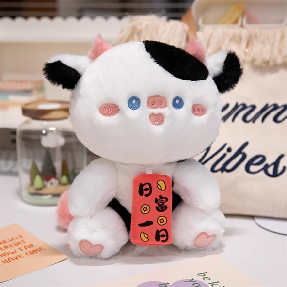Şanslı İnek Peluş Oyuncak - Günden Güne Zengin - 35cm