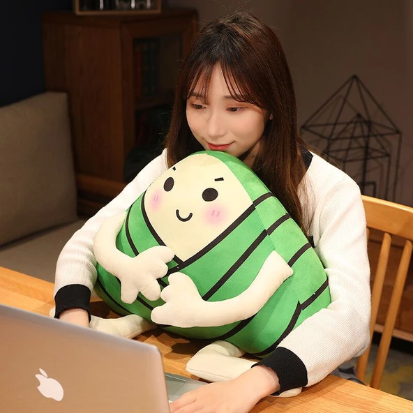 Çizgi Film Zongzi Peluş Oyuncak Bebek - Gülen Yüz 25cm - Resim 5