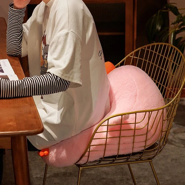 Büyük Kaz Peluş Çocuk Koltuğu - Pembe - Büyük Boy - 12