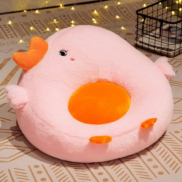 Büyük Kaz Peluş Çocuk Koltuğu - Gri - Küçük Boy - 4