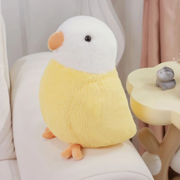 Peluş Papağan Oyuncak Bebek - Sarı - 30cm