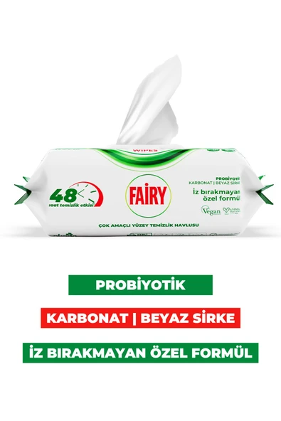 Power Wipes Yüzey Temizlik Havlusu 100 Yaprak 6 Adet | Beyaz Sabun | Beyaz Sirke & Karbonat - 3