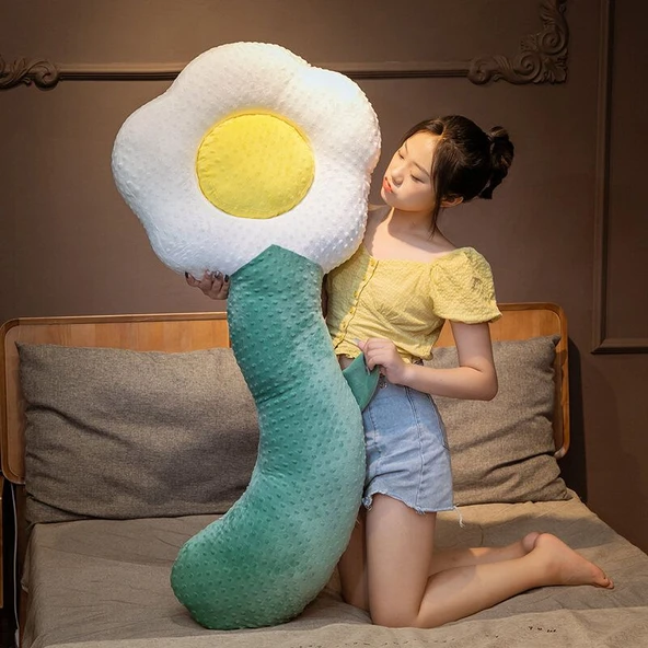Pembe Renkli Çiçek Peluş Yastık - 130cm - 9