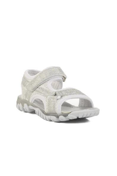 Ayakmod Gümüş Simli Cırtlı Ortopedik Kız Çocuk Spor Sandalet 25T104 P - Resim 3