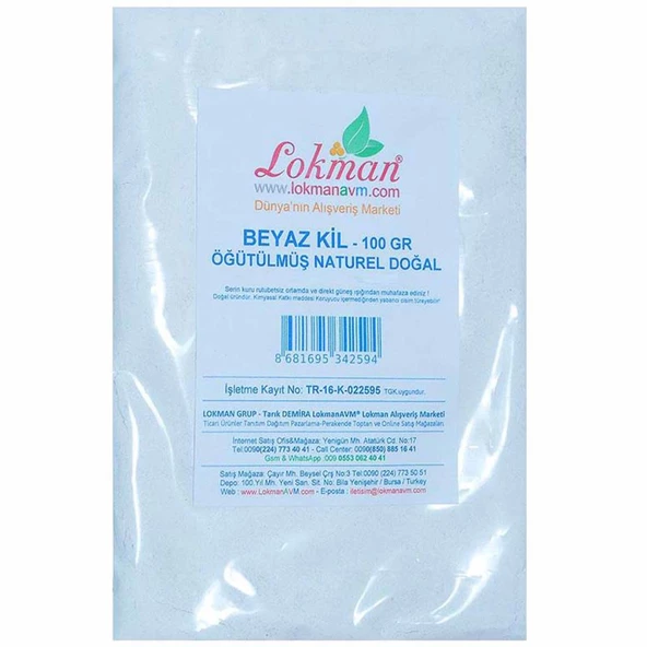 Maskelik Toz Beyaz Kil Öğütülmüş Doğal Saf Peeling Kili 100GR - 5