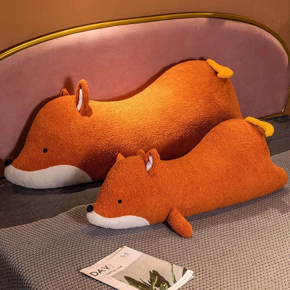 Orman Hayvanları Yatak Başlığı Peluş Yastık - Akçaağaç Tilki - 120x45cm