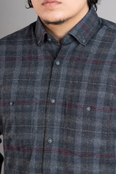 ADVANTE ÇİFT CEP RAHAT KESİM KIŞLIK ERKEK GÖMLEK - Resim 5