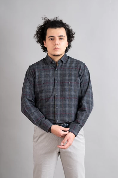 ADVANTE ÇİFT CEP RAHAT KESİM KIŞLIK ERKEK GÖMLEK - Resim 2