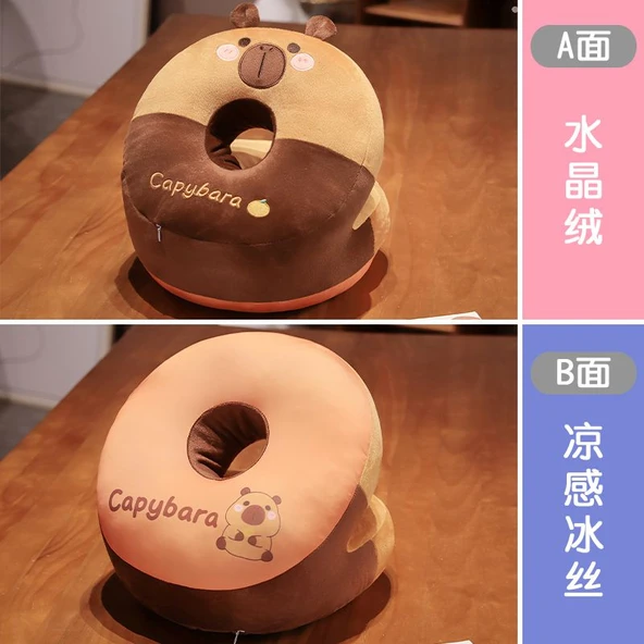 Kapi̇bara Buz İpek Uyku Yastığı - Yuvarlak Gözlü 28x28x22cm - Resim 6