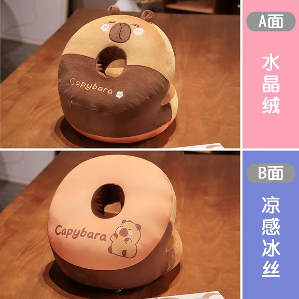 Kapi̇bara Buz İpek Uyku Yastığı - Yuvarlak Gözlü 28x28x22cm - Resim 7