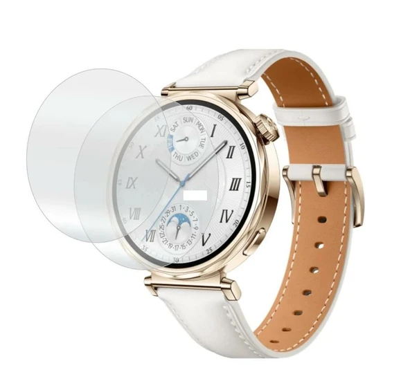 Huawei Watch GT 5 41MM Uyumlu 3 Adet Şeffaf Ultra koruyucu Nano Jelatin - Resim 4