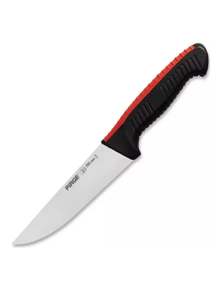 Pirge Pro 2002 Süper Tutuş Kasap Bıçağı No:2 16.5 cm Çift Renkli Kanallı Kırmızı-Siyah 31382