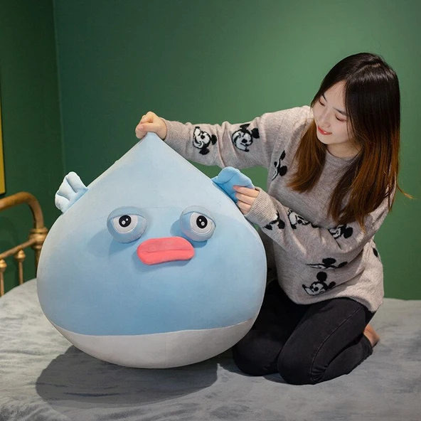 Pembe Kirpi Balığı Peluş Yastık - 30cm - 12