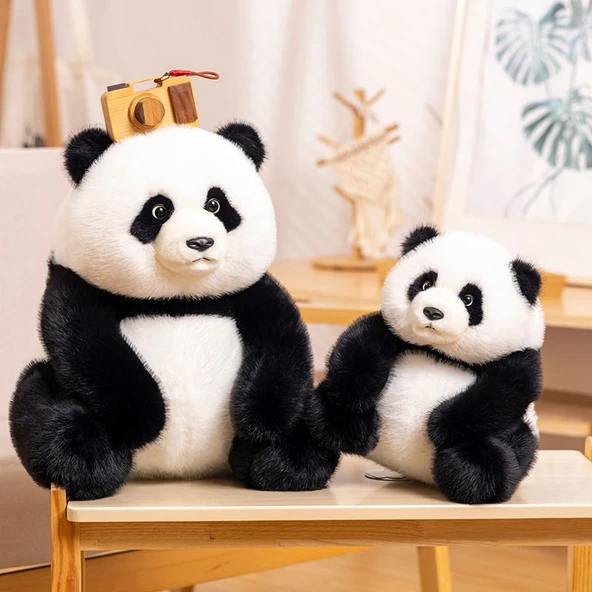 Oturan Panda Peluş Oyuncak - Resim Rengi - 35cm - Resim 9