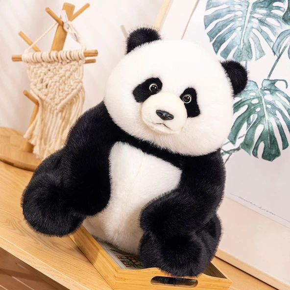 Oturan Panda Peluş Oyuncak - Resim Rengi - 35cm - Resim 8