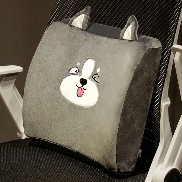 Peluş Hayvan Yastık - Husky - 33x35x10cm