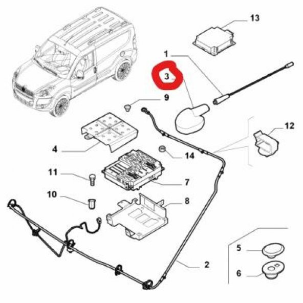 Fiat Scudo  Anten Dibi Tabanı     (51718857) - 4