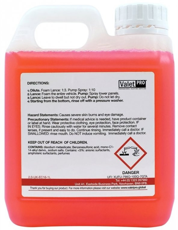 Valet Pro Snow Combo 2 Yoğun Kir Sökücü Köpük - 1 lt - 3