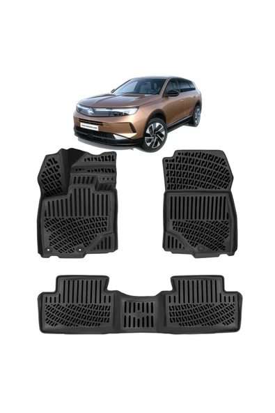 Rizline Opel Grandland EV Elektrikli  2025 ve Sonrası 3D Havuzlu Paspas Siyah ürün görseli