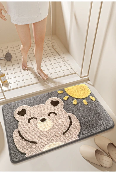 Çizgi Film Banyo Paspası 40x60cm - Panda Temizleniyor-1 - 10