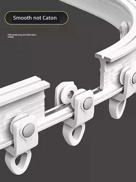 U/L Şekilli Duş Perdesi Rayı - 80-119 cm Duvar Mesafesi, Krem Beyazı, Mıknatıssız (Model 2) - 5