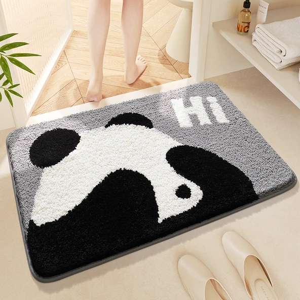 Çizgi Film Banyo Paspası 50x80cm - Utangaç Küçük Panda