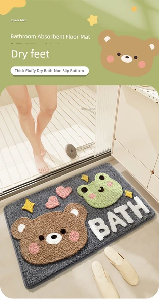Çizgi Film Banyo Paspası 40x60cm - Panda Temizleniyor-1 - 7