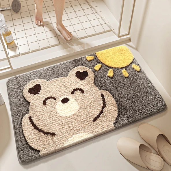 Çizgi Film Banyo Paspası 40x60cm - Güneş Ayı