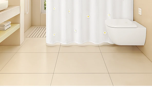 Su Geçirmez Polyester Duş Perdesi Seti - Küçük Ayı 150x200cm + 100-170cm Duş Perdesi Borusu - 7