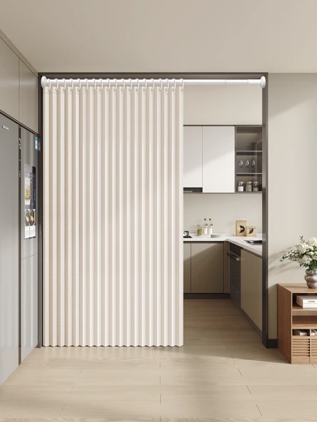 Arc Duş Perdesi Seti - Şık Gri, Standart Kancalı - [50-80 cm Genişlik] 80x180 cm - 4