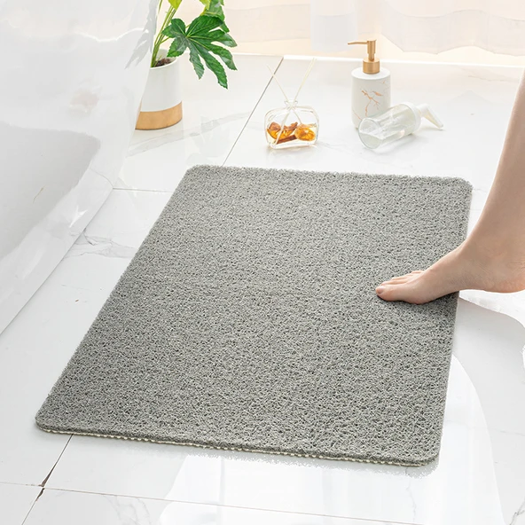 Kaymaz Banyo Duş Paspası - Su Geçirmez - 40x60cm - Gri