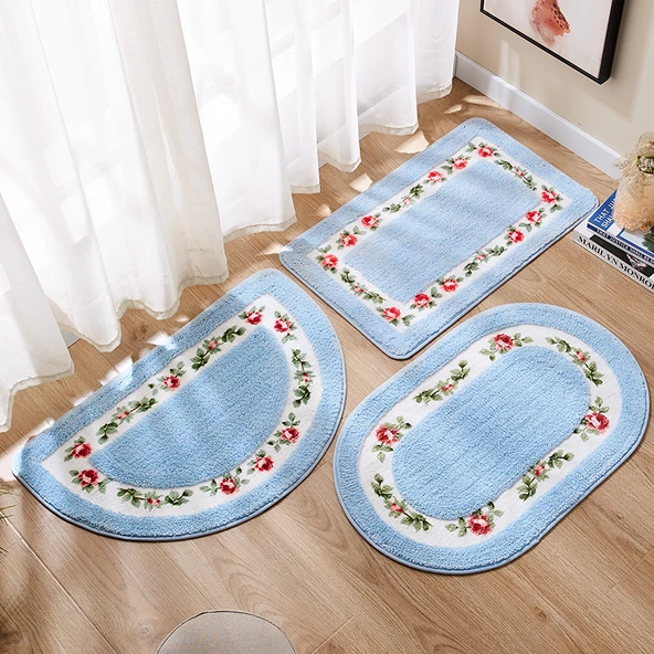 Pastoral Dikdörtgen Kırmızı Banyo Halısı - 40x60 cm - 3